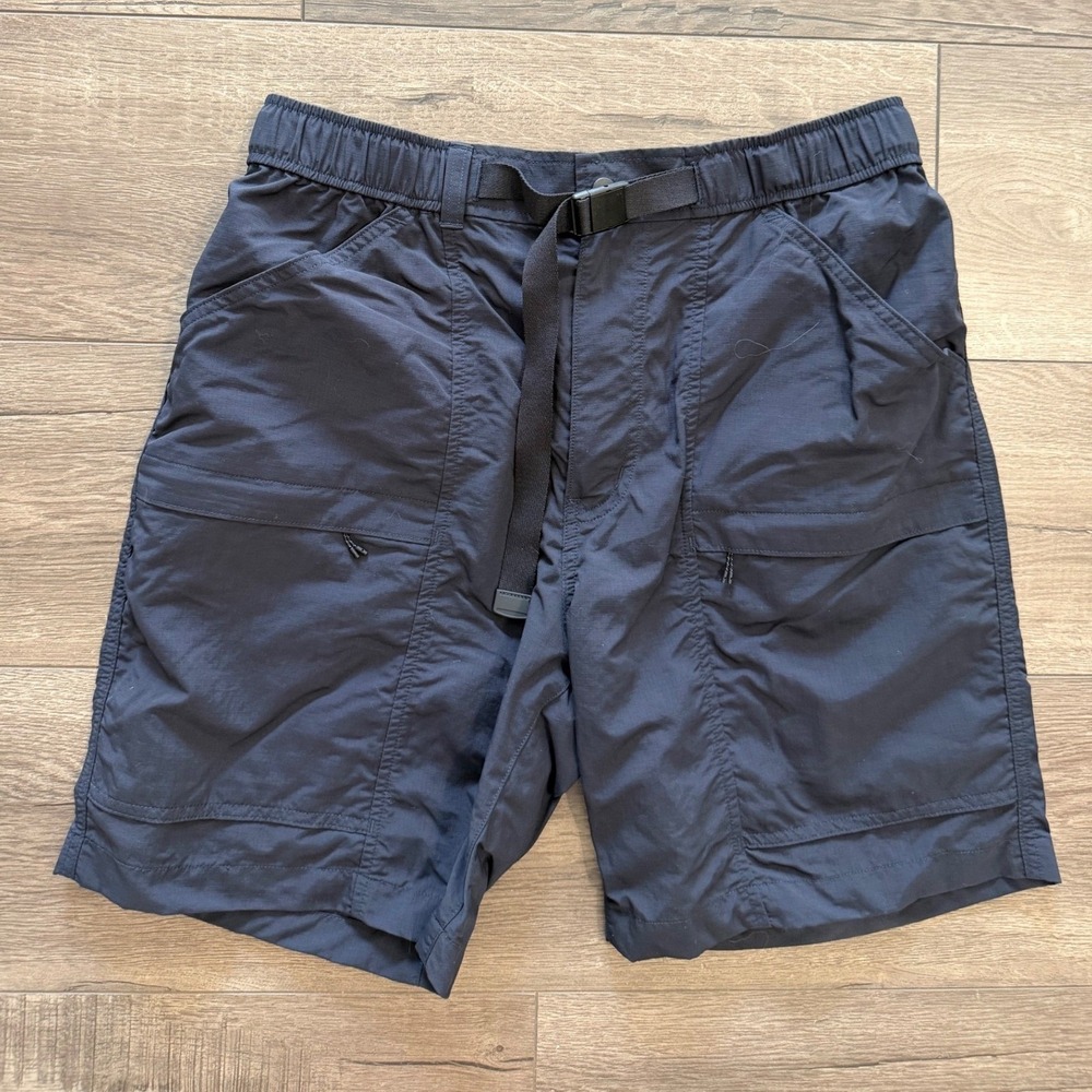 Uniqlo Mens Nylon Geared Utility Shorts Navy Blue Size M 321-443870 Belted